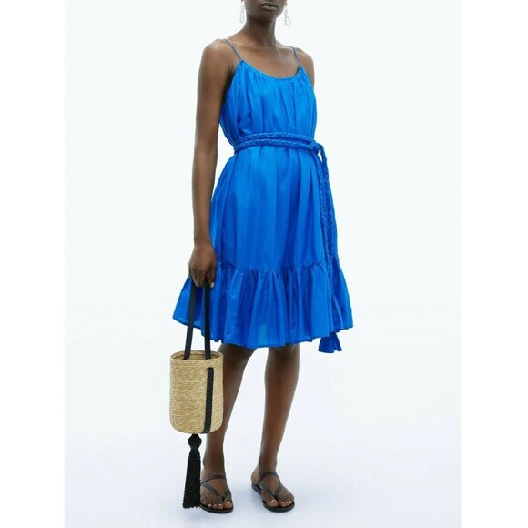 Rhode Resort Nala Mini Dress Flared Swing Cotton Blue S - Picture 1 of 1